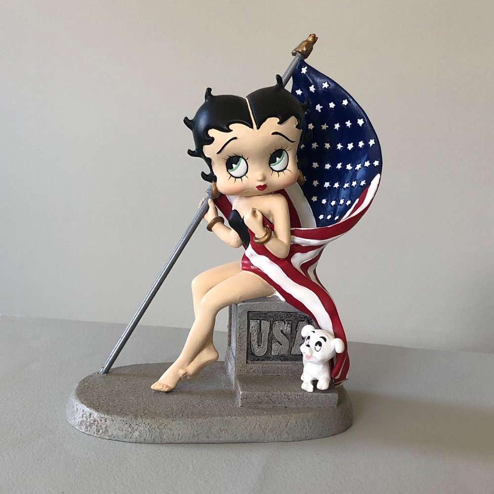 American Flag Betty Boop Resin Figurine